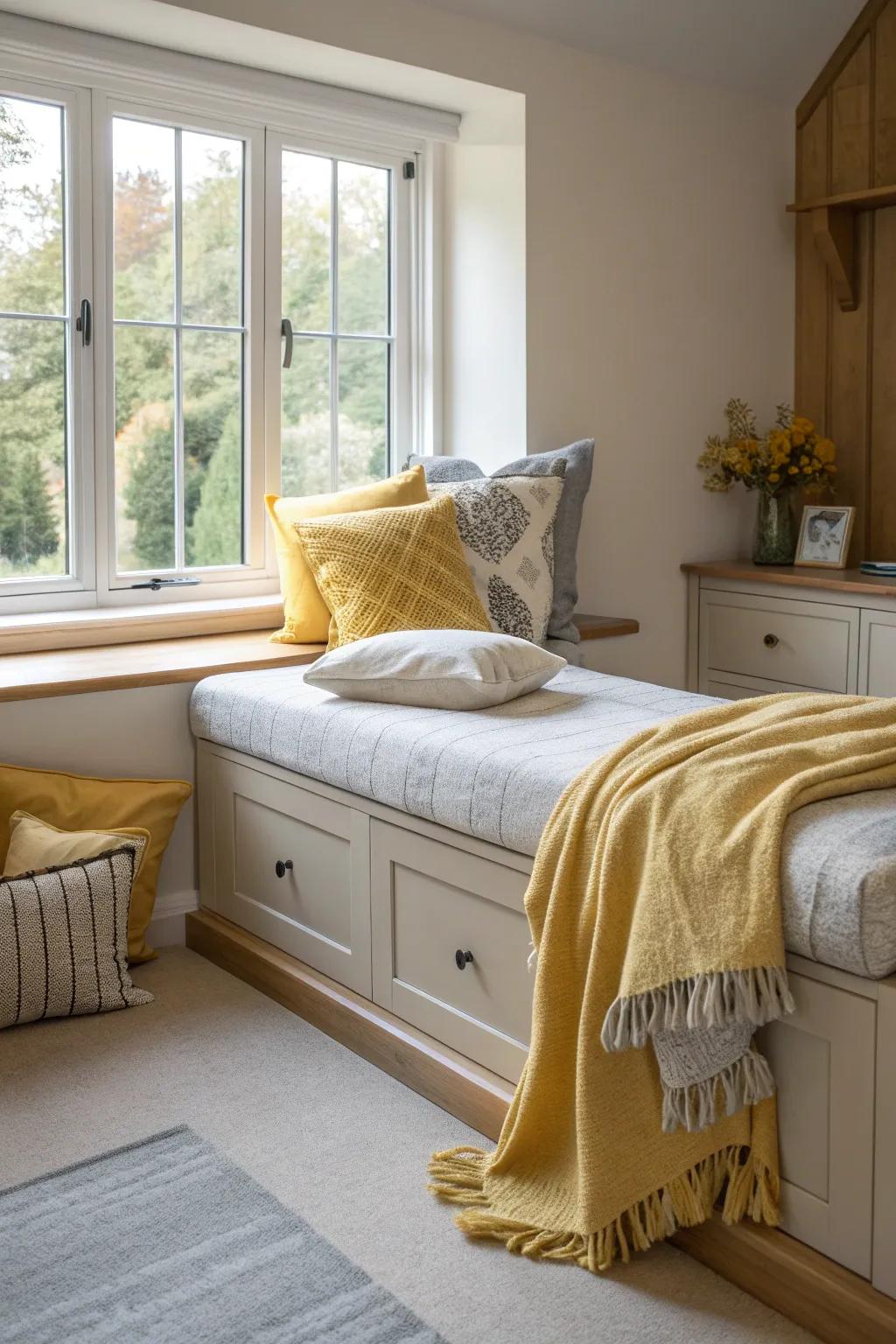 Create a dreamy window seat that combines storage and a perfect spot to unwind.