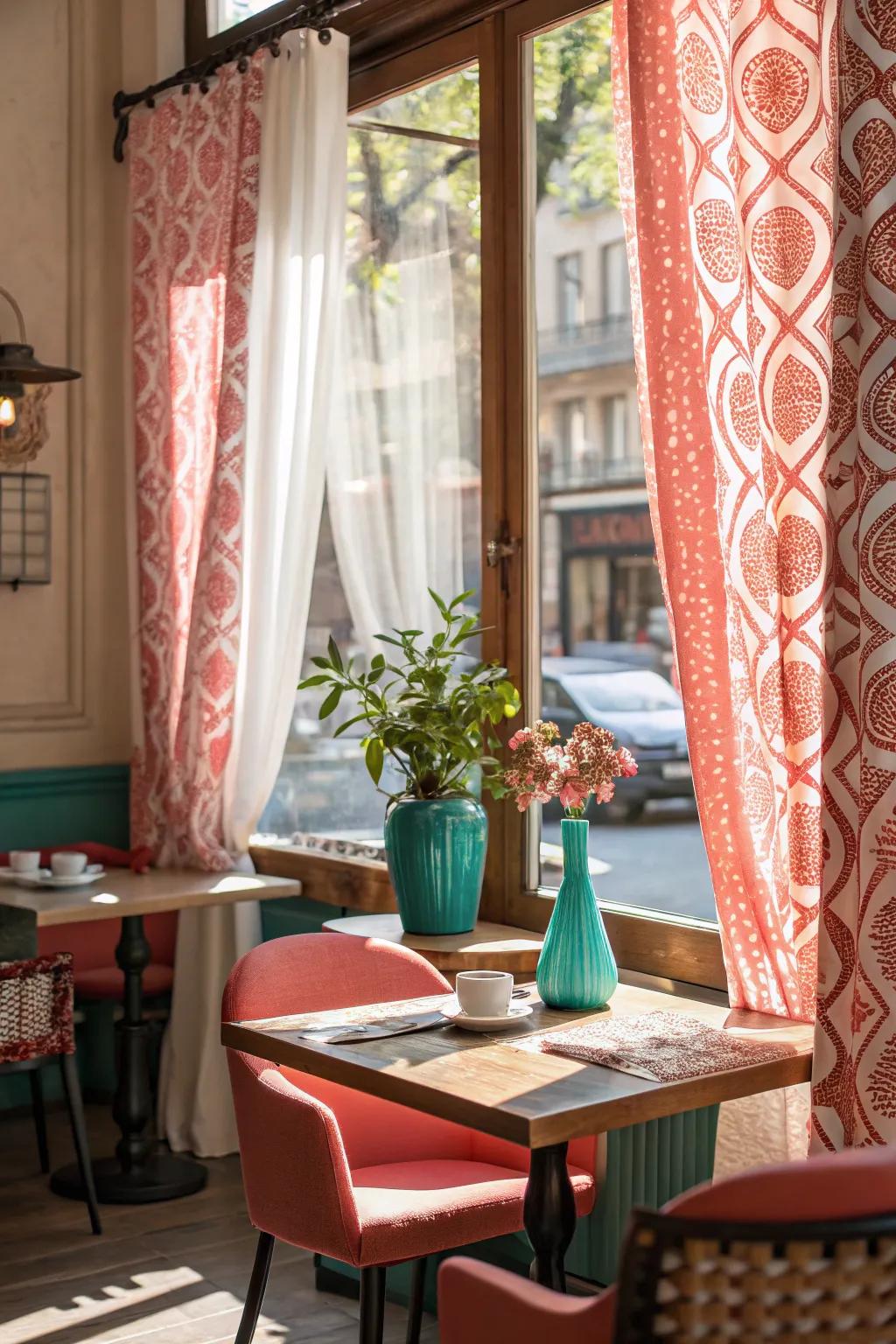 Create a cozy vibe with charming café curtains that soften your space.