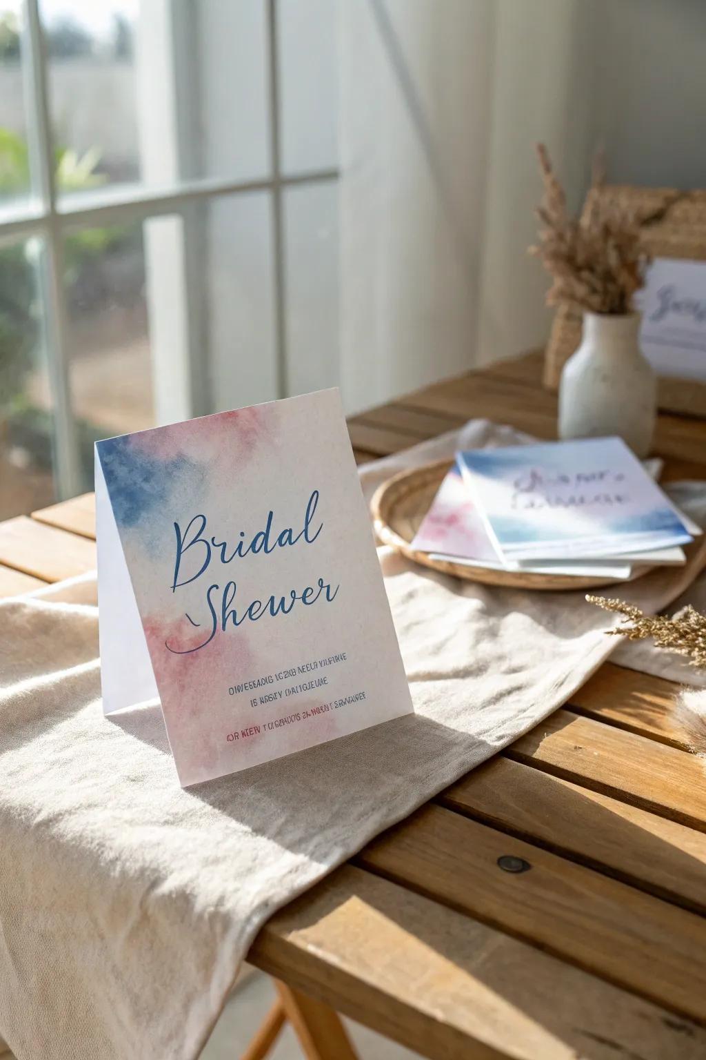 A watercolor wash brings a dreamy and artistic vibe to your card.