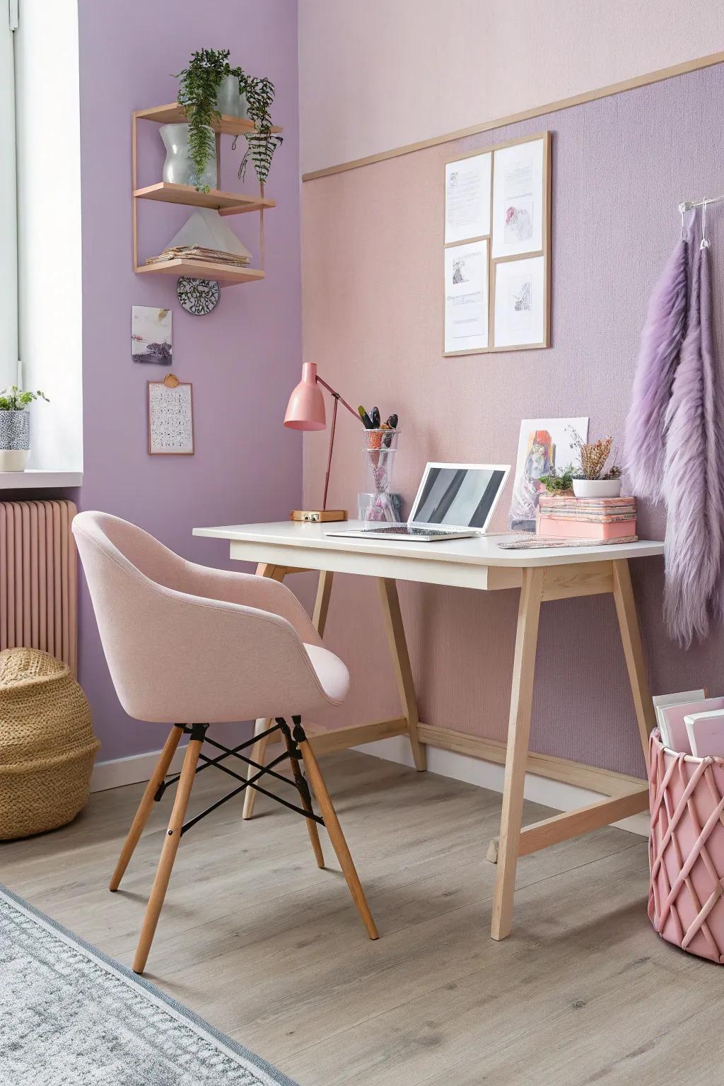 Soften your office environment with gentle pastels that promote creativity and calm.