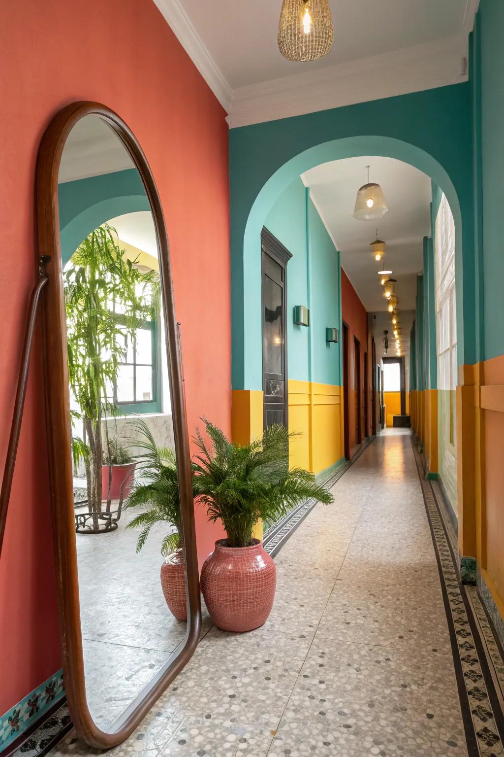 Soft, organic shapes bring a gentle touch to hallway decor. #OrganicDesign