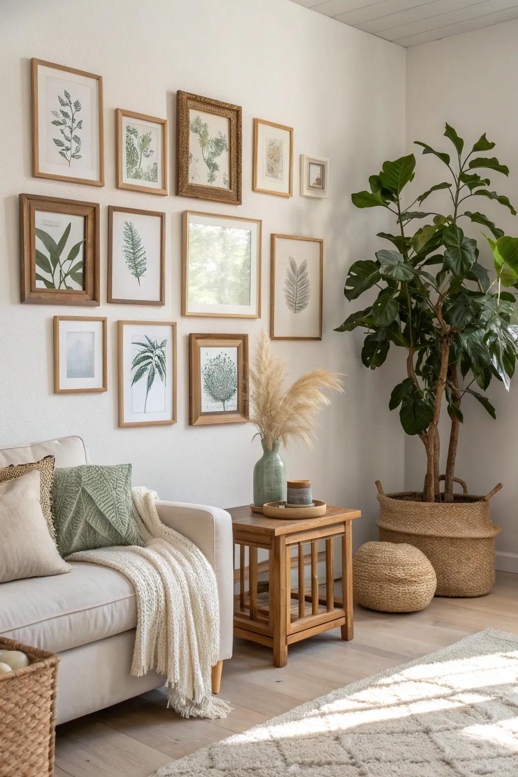 Create a seamless blend of style by integrating frames with your room's decor.