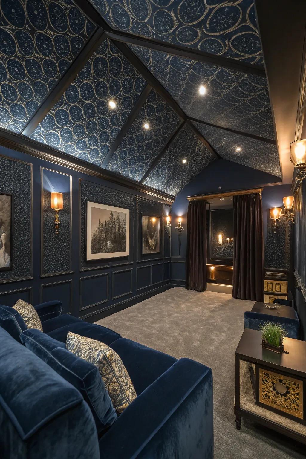 Elevate your theater's style with a ceiling that mesmerizes and enhances acoustics.