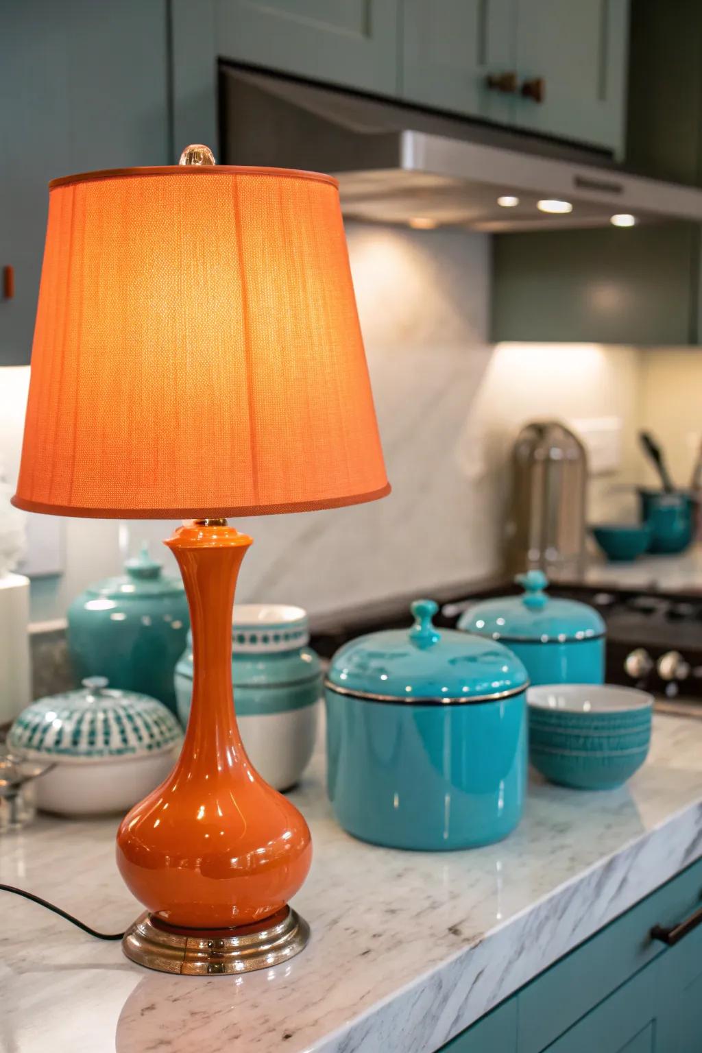 Infuse energy into your kitchen with a colorful lamp.