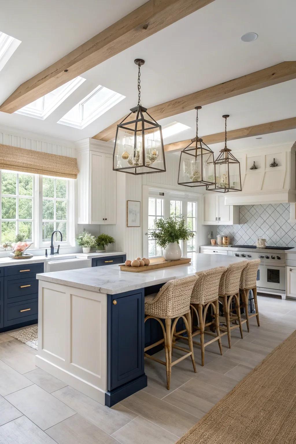 Make a statement with chic lighting that adds flair and focus to your kitchen.