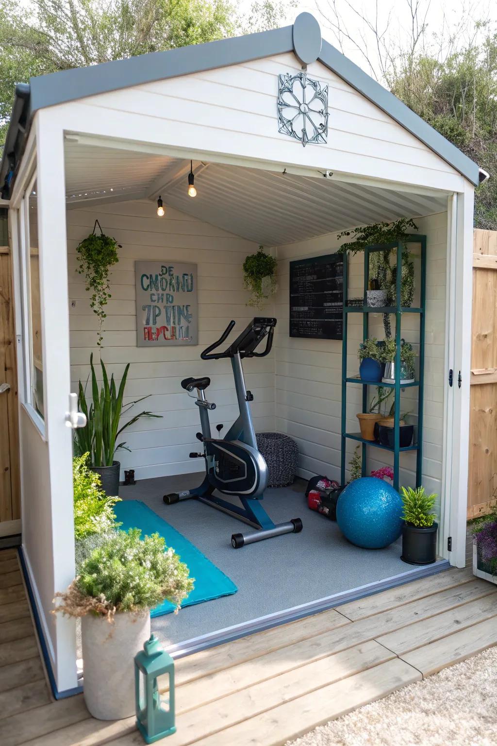 Elevate your fitness journey with a gym shed that inspires and energizes. 💪 #HomeGym #FitnessShed