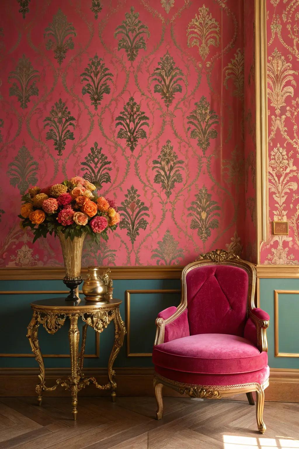 Step back in time with vintage pink elegance that brings warmth and sophistication to any space.