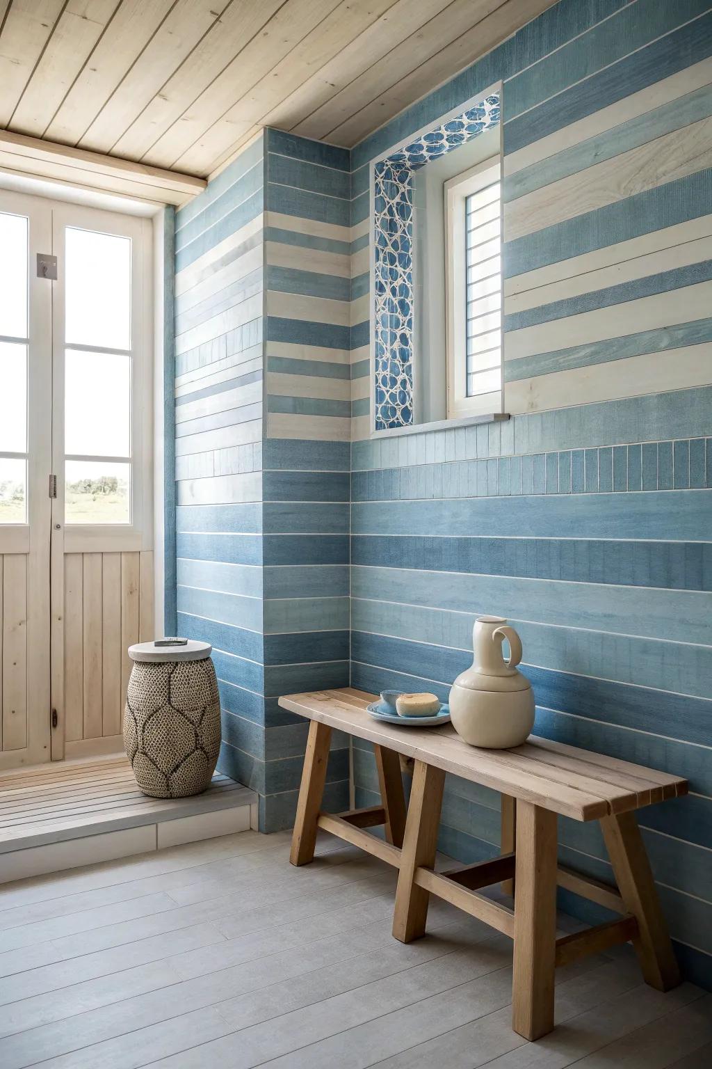 Immerse yourself in monochromatic magic with stripes that soothe and calm.