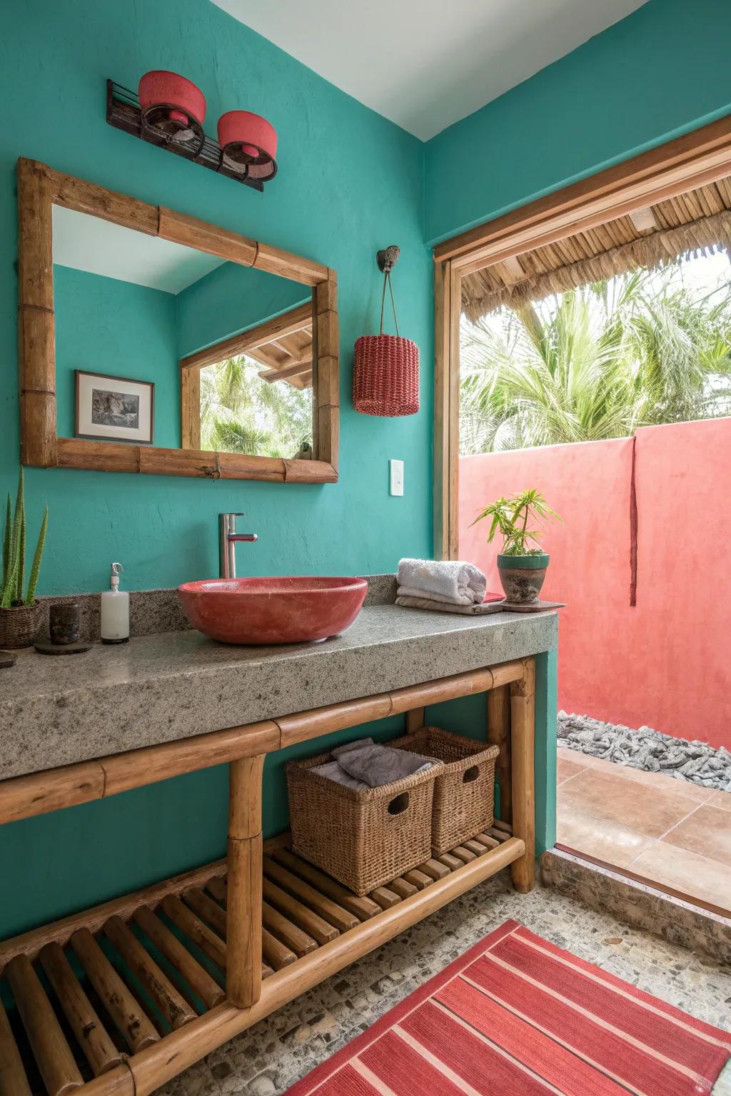 Natural materials like wood and stone create a grounding atmosphere perfect for relaxation.