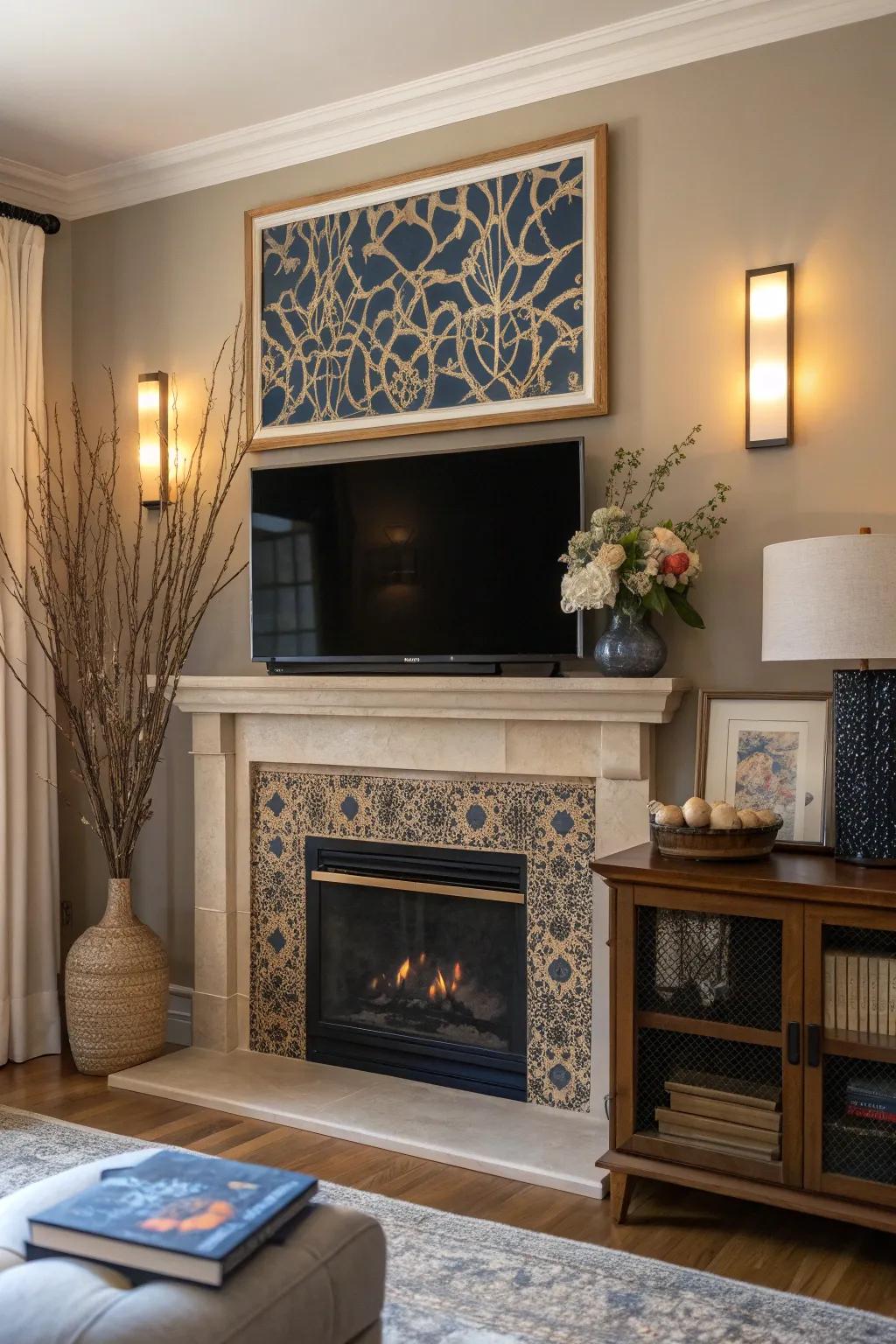 Blend your TV into the decor by disguising it as art. 🎨 #CleverDesign #HiddenTech