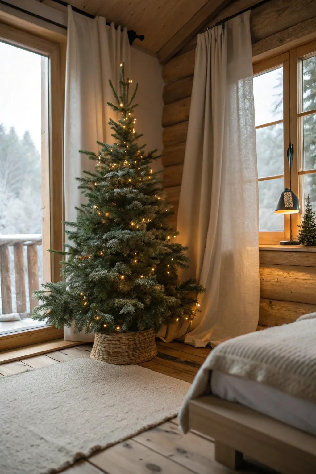 Let the holiday magic follow you to sleep with a twinkling tree in your personal retreat.