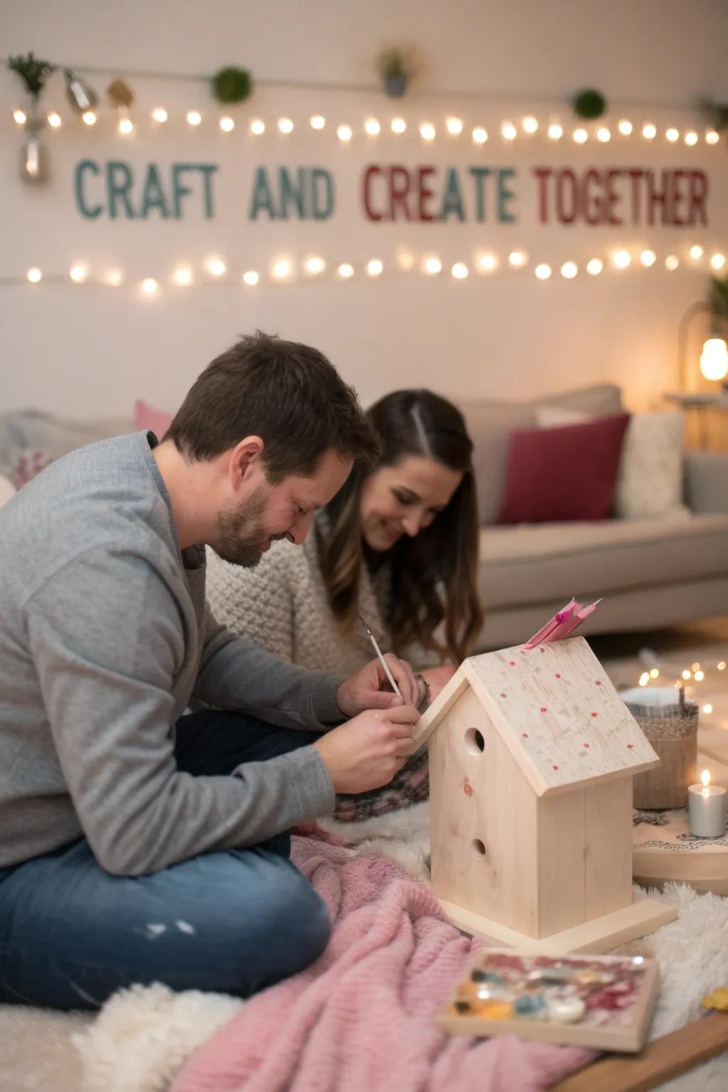 Unleash your creativity and bond over a fun crafting session. 🎨 #DIYCrafts #CreativeCouple