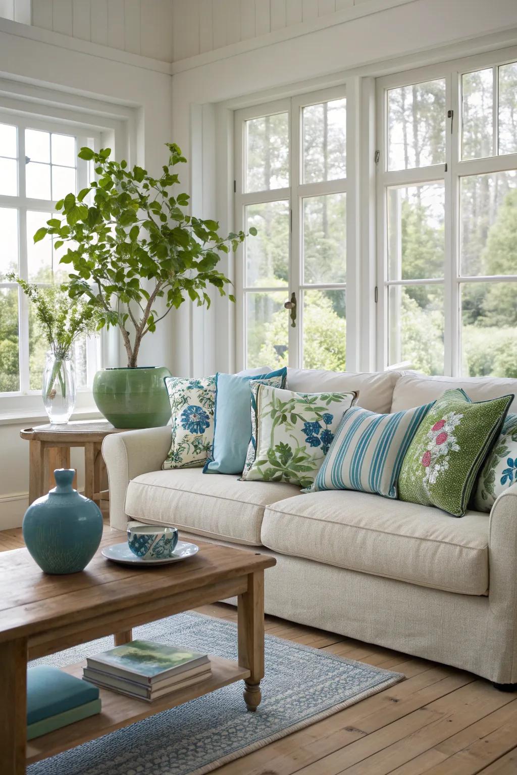 Mixing patterns can create a vibrant and dynamic living space. 🌺 #PatternPlay #HomeDecor