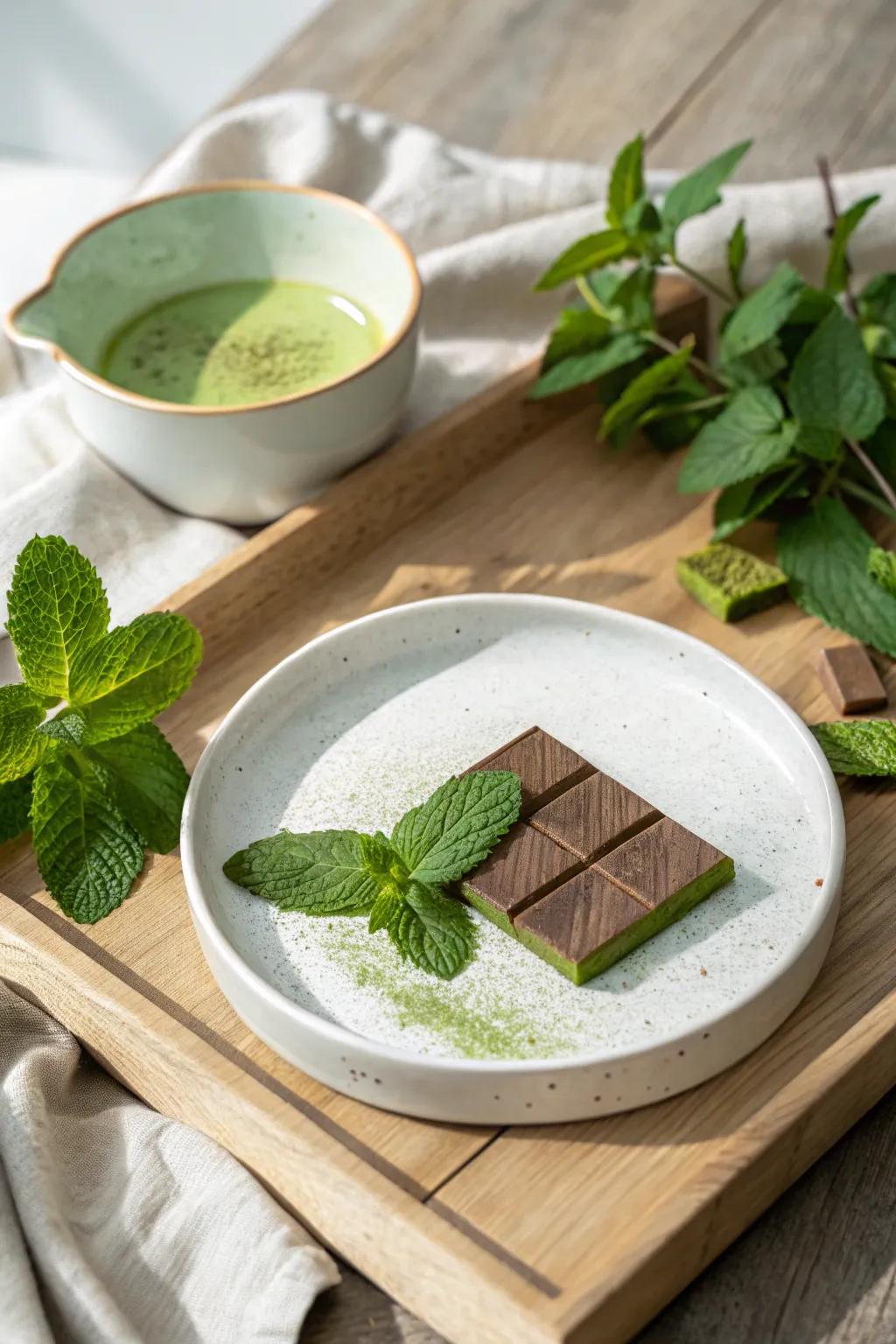 Embrace the unexpected with this matcha mint medley.