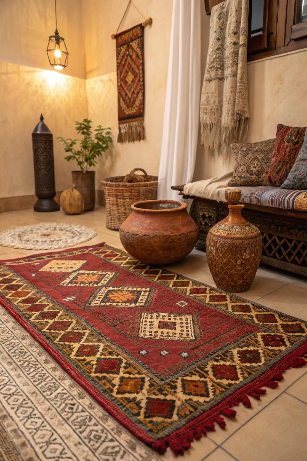 Travel the world through decor with global patterns that celebrate diverse cultures. 🌍 #CulturalPatterns #GlobalDecor #InteriorDesign