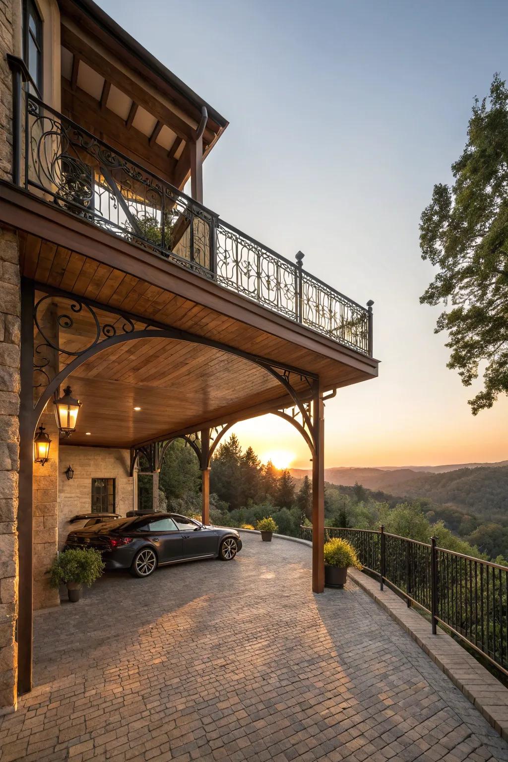 Double your space with a carport balcony that adds both function and charm. 🏞️ #HomeUpgrade #BalconyDesign