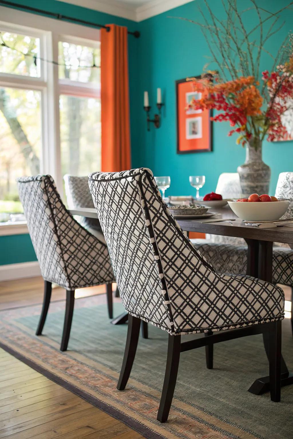 Achieve a sleek, modern aesthetic with monochrome dining chair upholstery.
