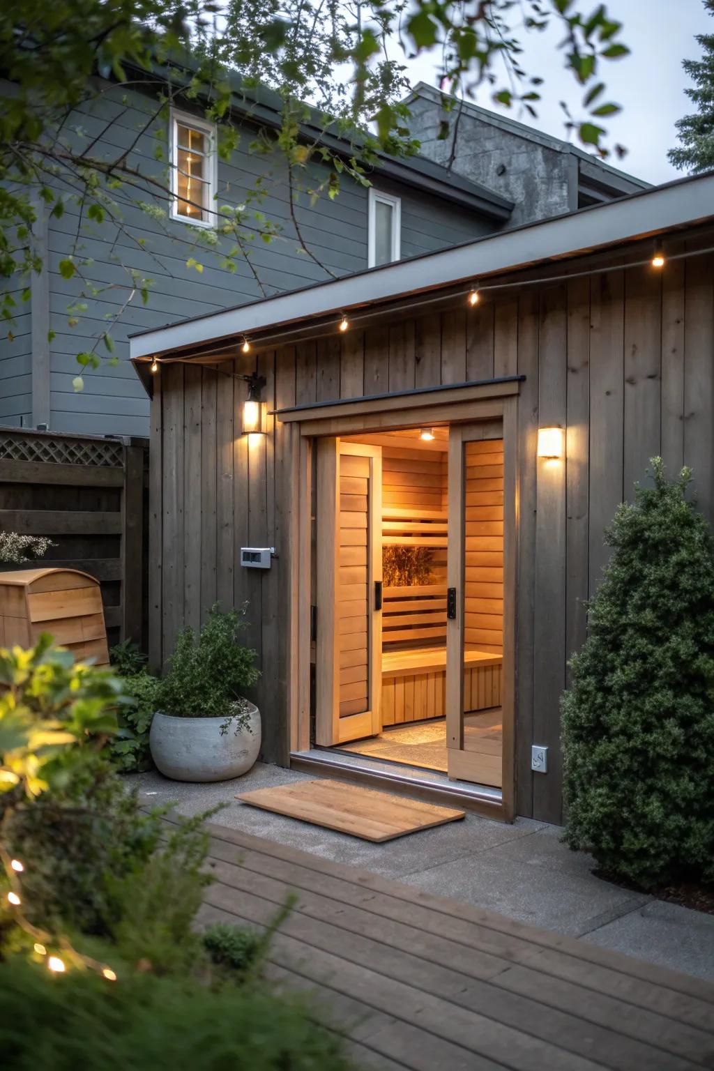 Create a sauna oasis that’s kind to the planet and your soul. 🌍 #EcoFriendly #GreenDesign