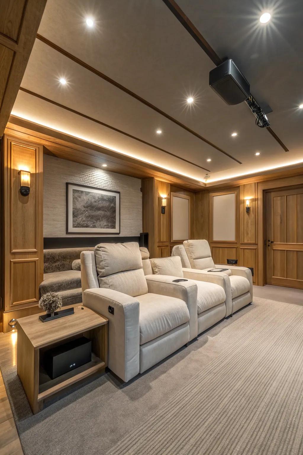 Experience ultimate convenience with smart lighting systems. #SmartHome #LightingInnovation #HomeTheater
