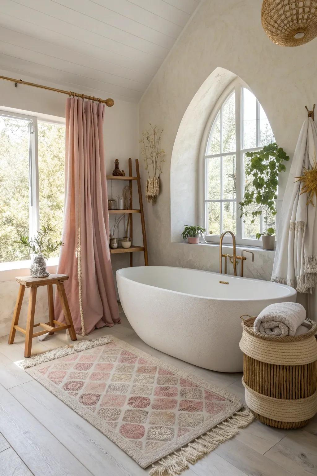 A luxurious bathtub serves as the perfect centerpiece for a serene bathroom retreat.
