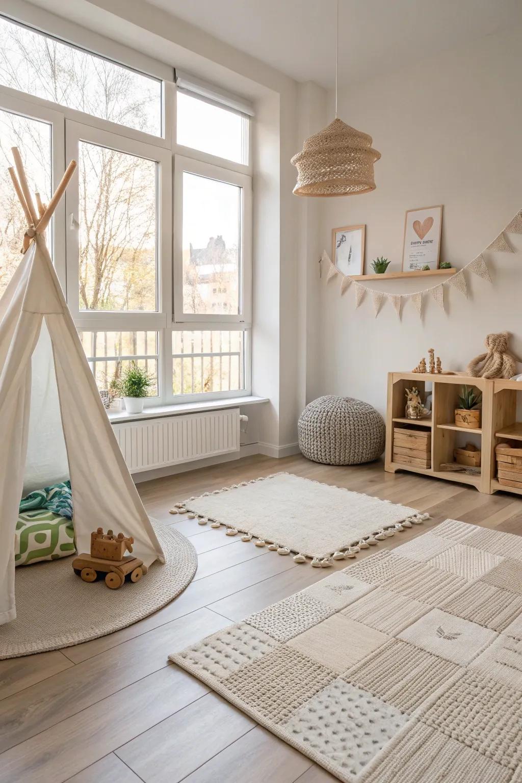 Durable flooring options make cleanup a breeze, keeping playrooms looking fresh. 🧽