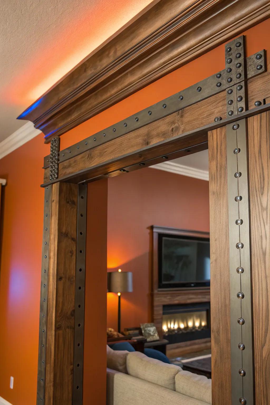 Mixing wood and metal accents creates a striking industrial aesthetic. #IndustrialDecor #ModernHome