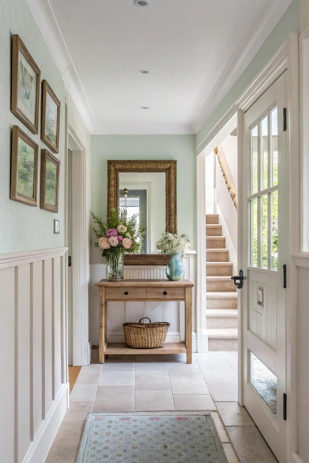 A light color palette can transform your entryway into an open and welcoming space.