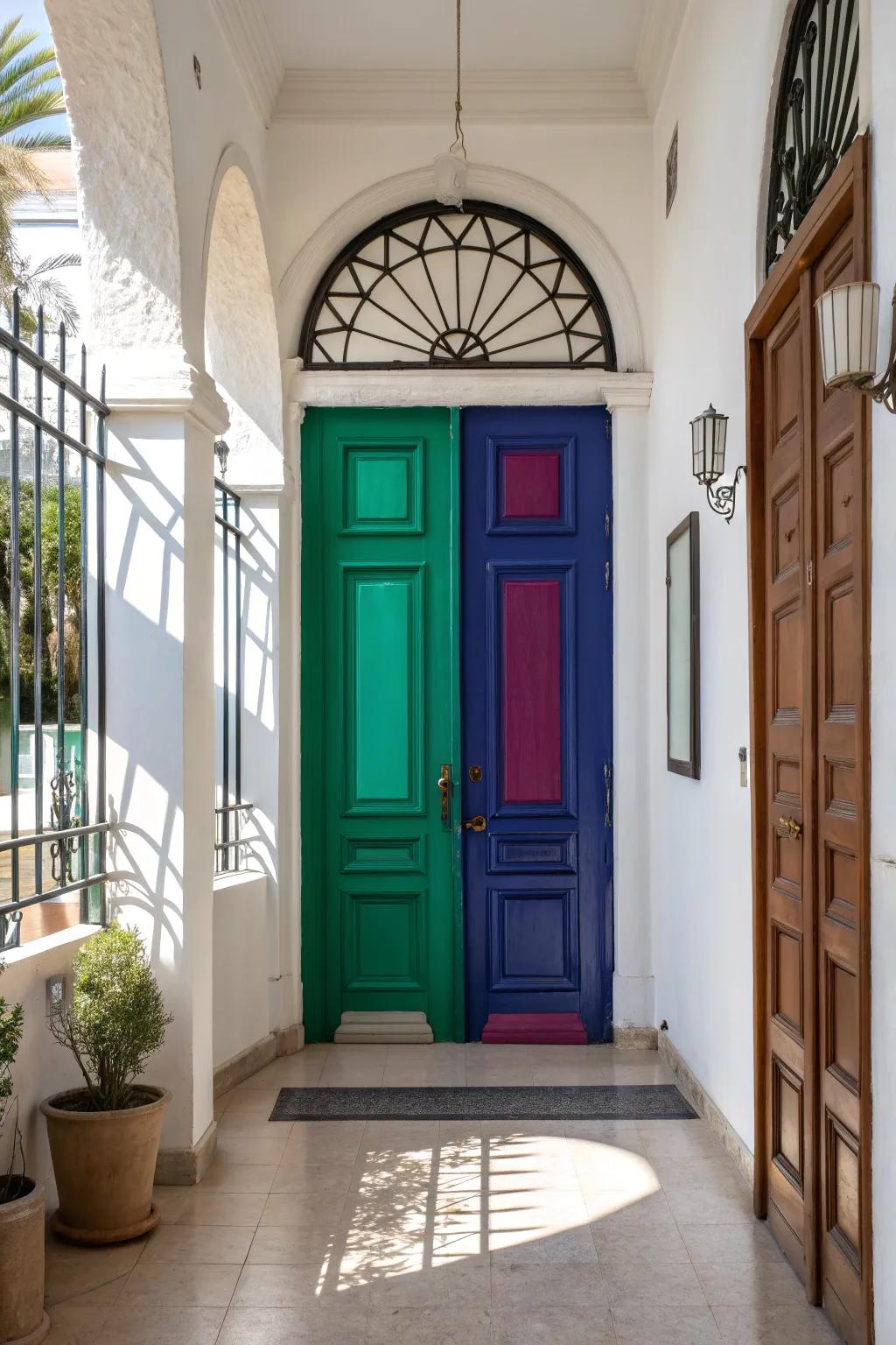 Infuse energy into your home with bold-colored partition doors. 🎨 #BoldInteriors #HomeDesign