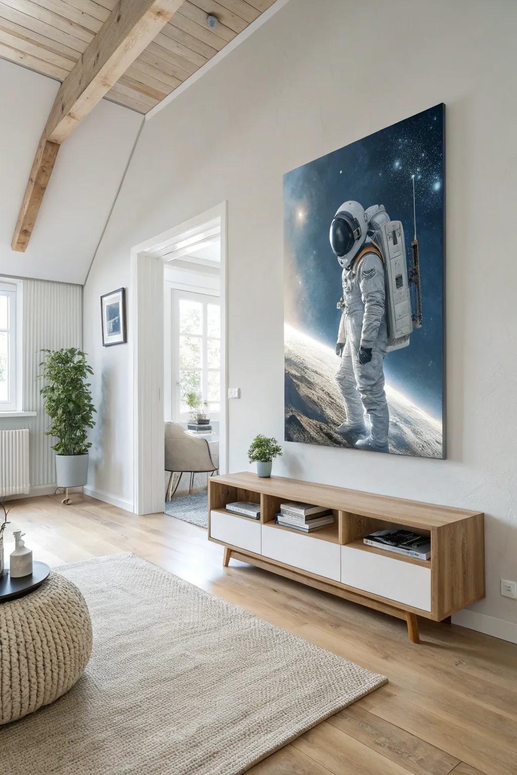 Let your imagination float with whimsical astronaut art. 🌌 #DreamBig #ArtInspiration