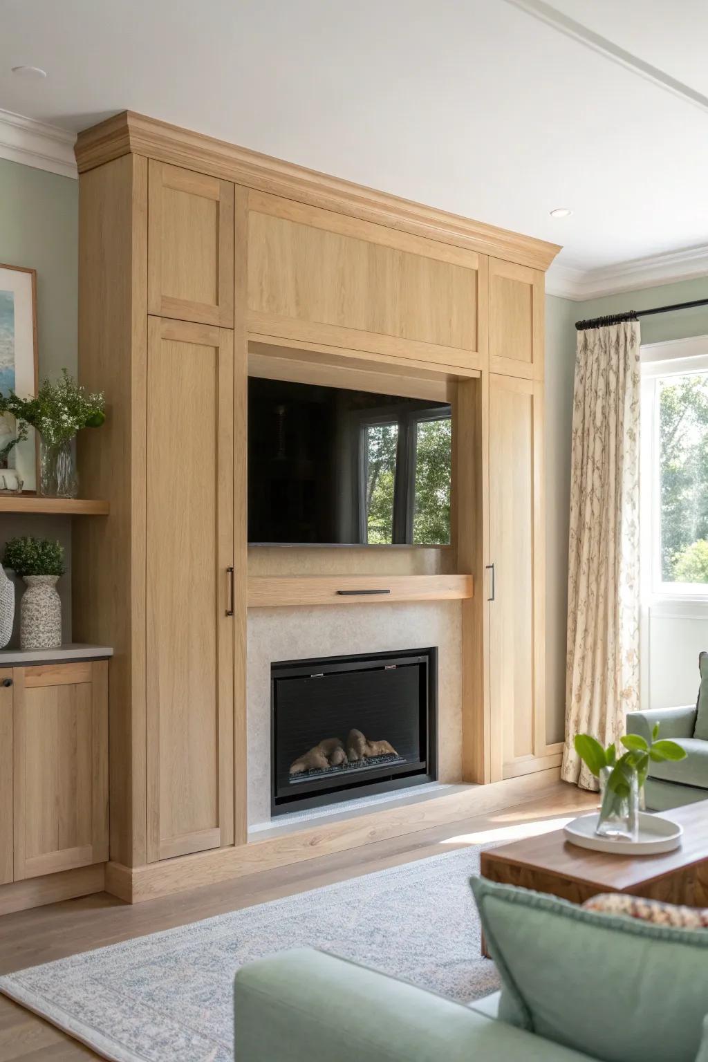 Keep your space sleek with a hidden TV setup. 🚪📺 #InnovativeDesign #HomeHacks