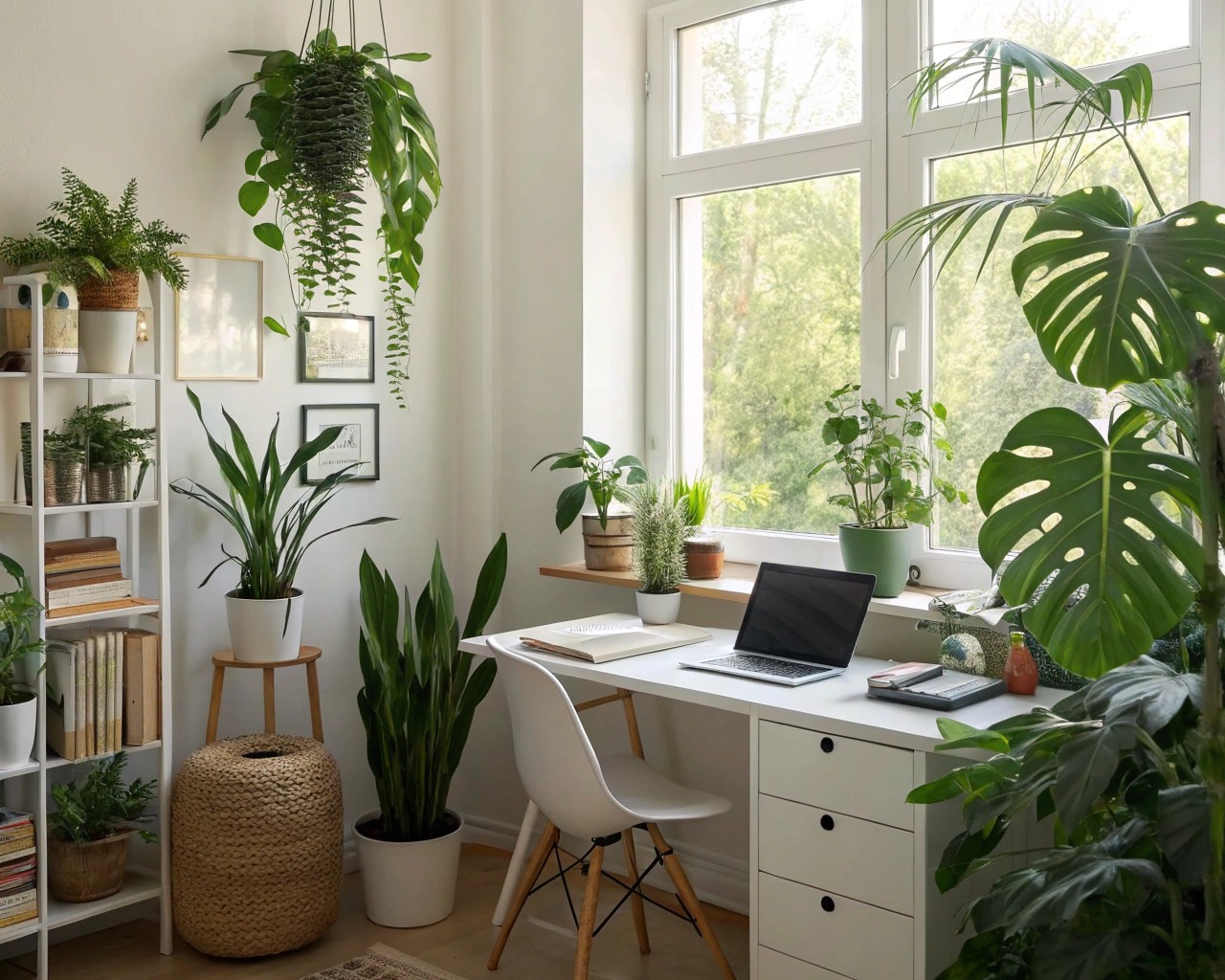 Indoor plants not only decorate a space but also enhance air quality.