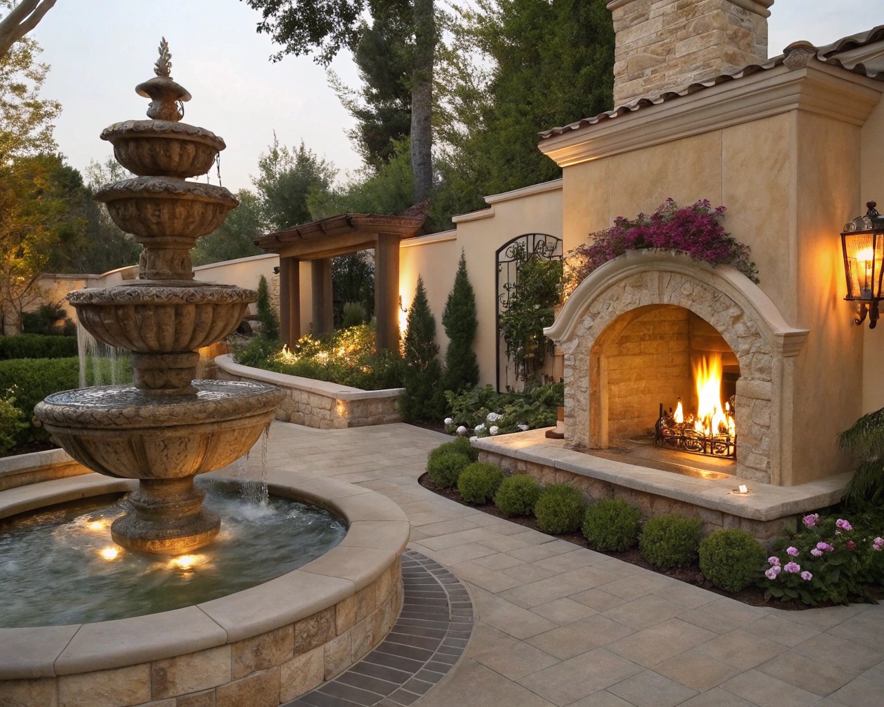 Integrating fire and water features creates captivating focal points that define modern outdoor spaces.