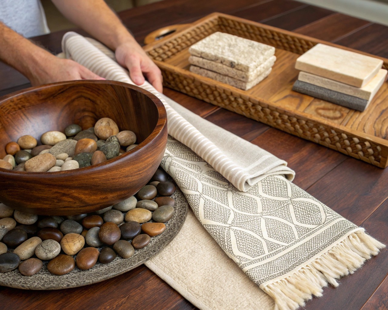 Natural materials like wood and stone form the backbone of a nature-inspired home.