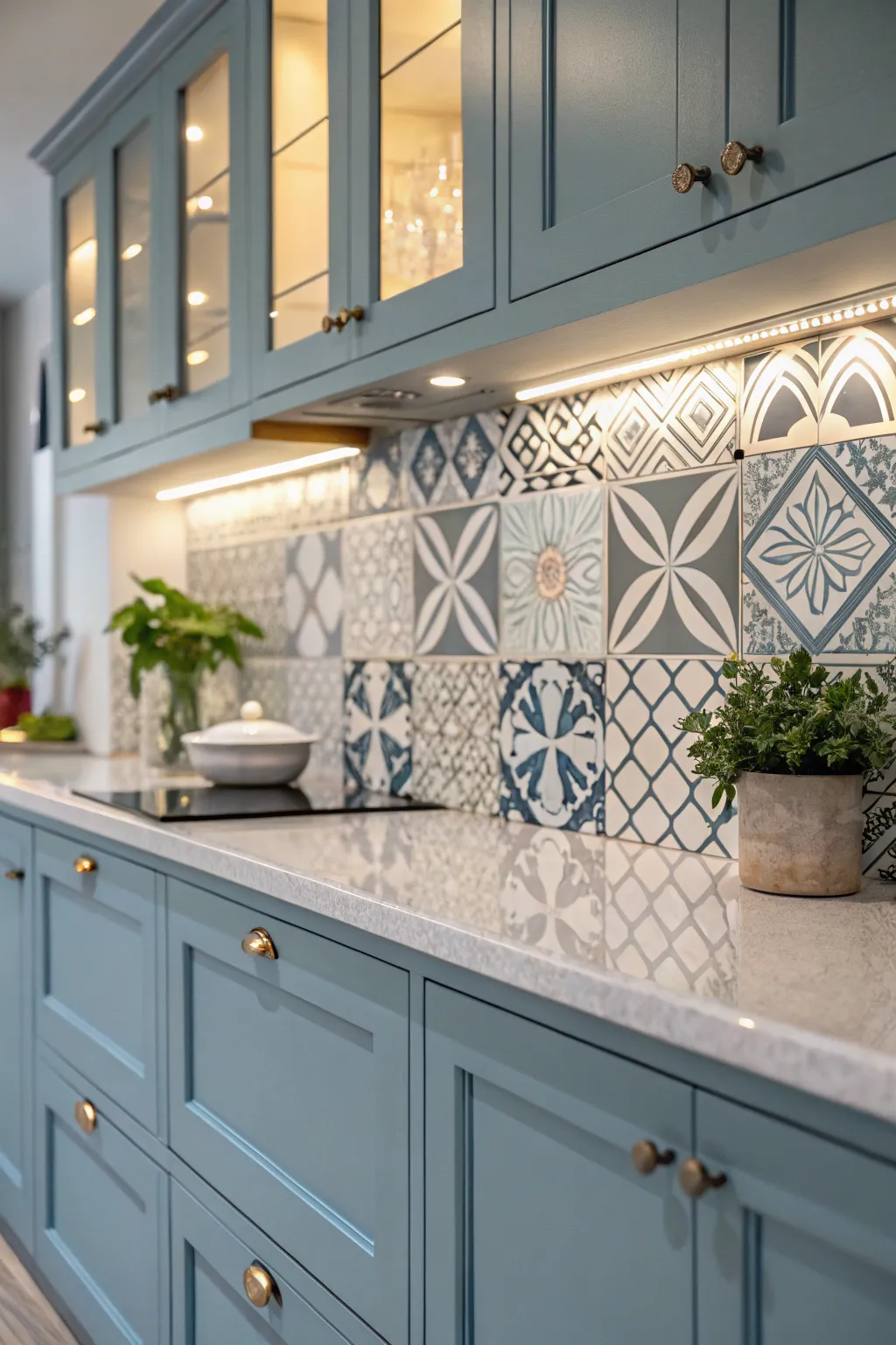20+ Stylish Backsplash Ideas for Blue Cabinets