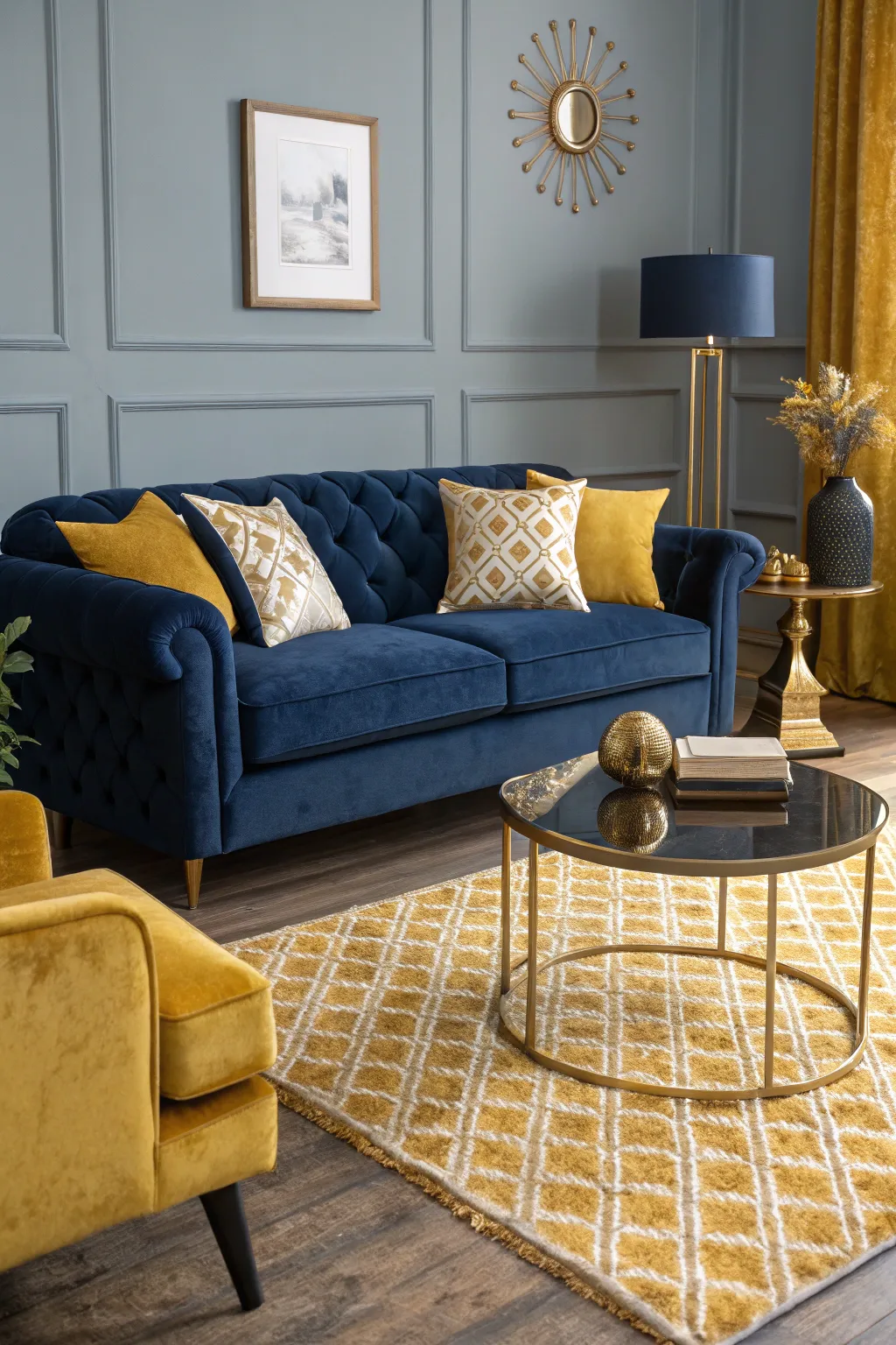 18+ Stylish Blue & Yellow Living Room Ideas