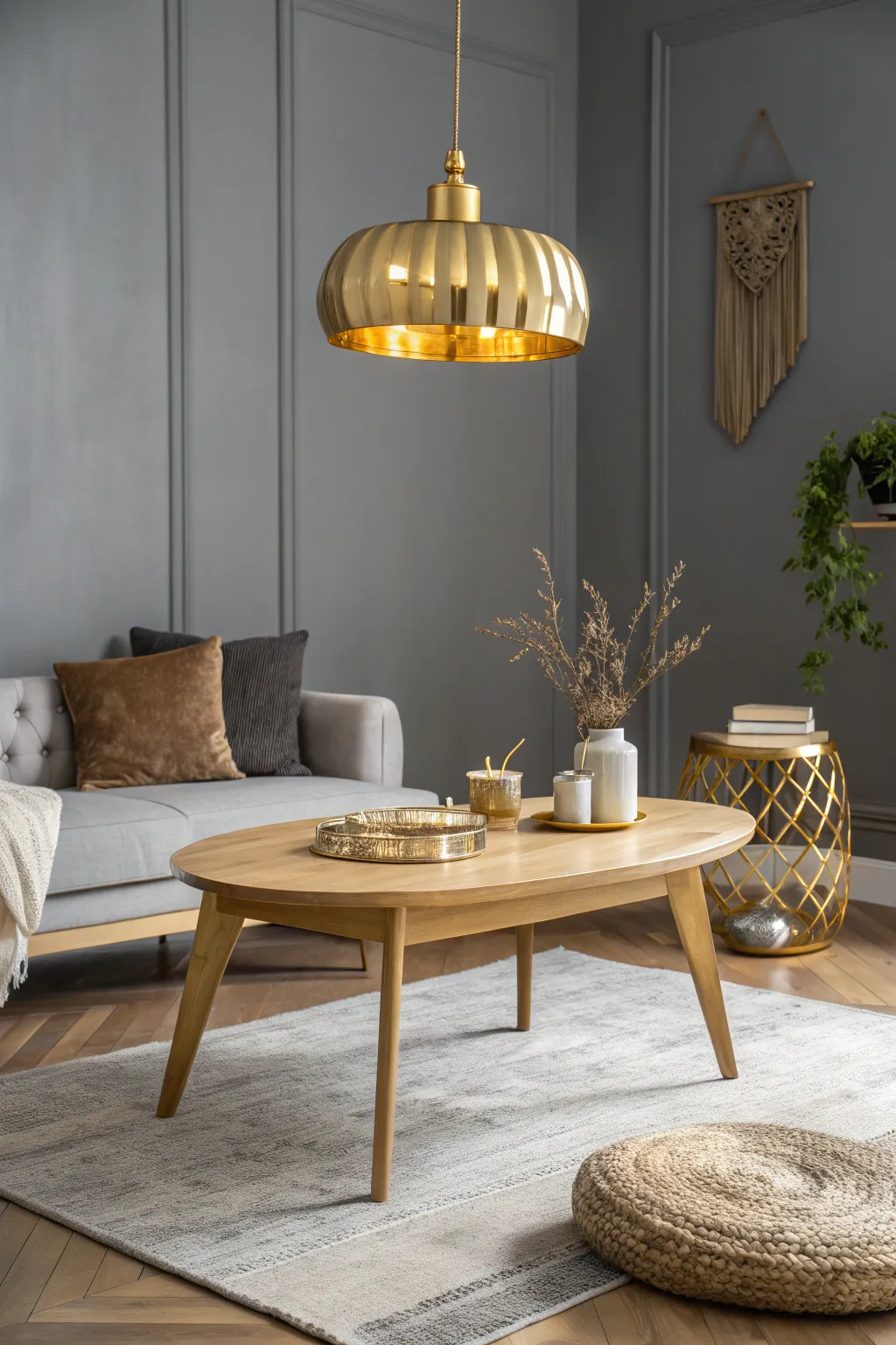 19+ Stylish Grey & Gold Living Room Inspirations