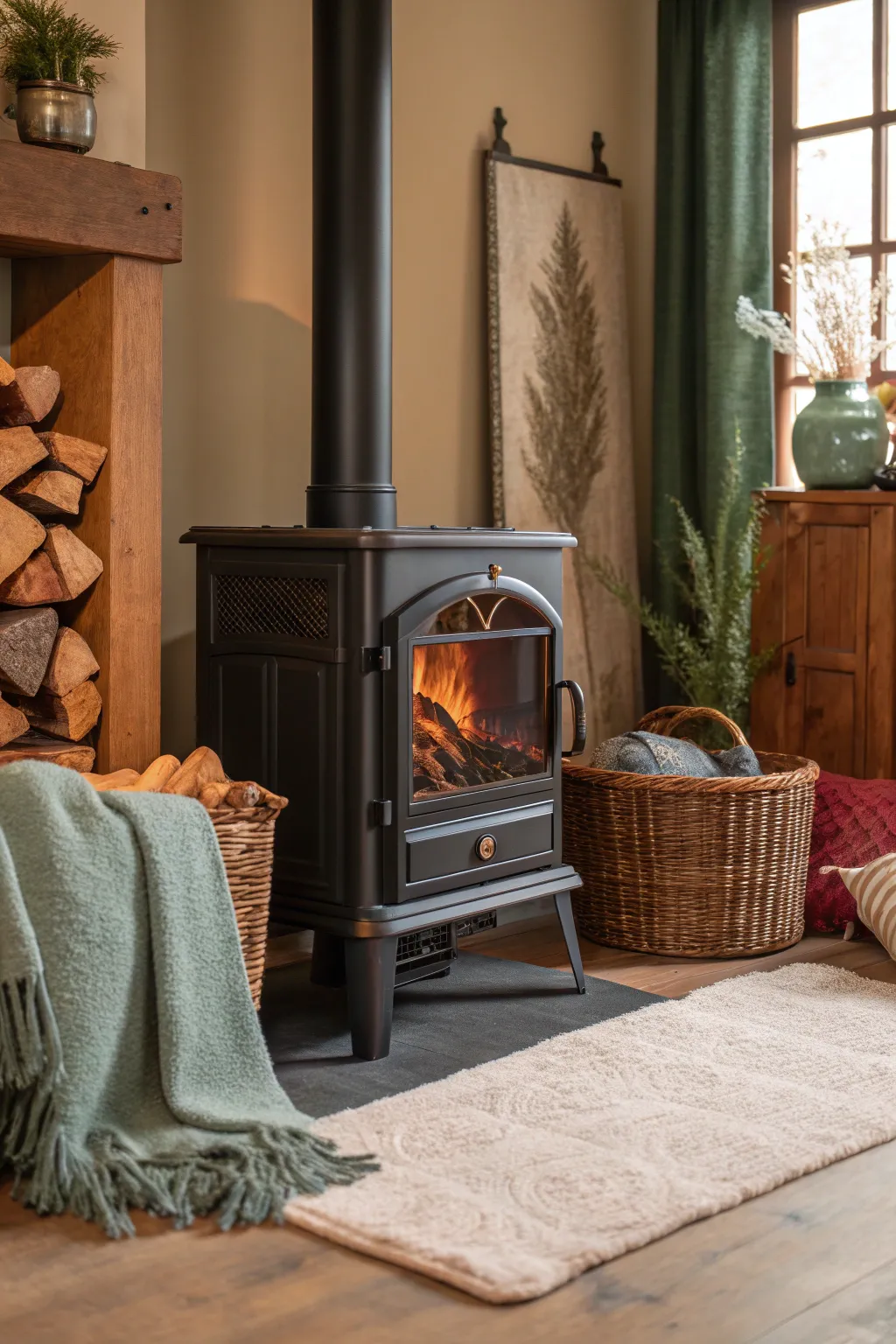 15+ Stylish Freestanding Fireplace Ideas