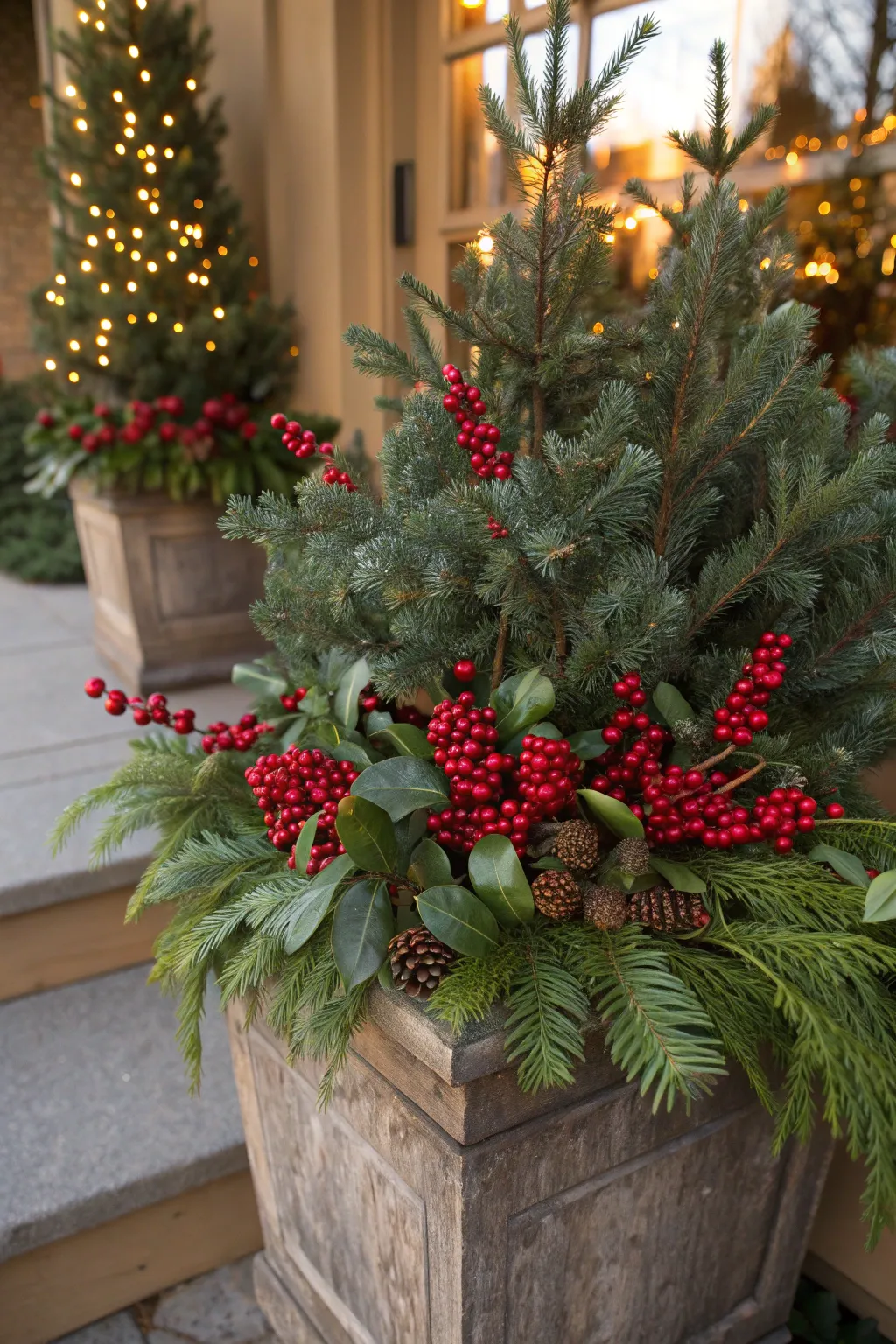 18+ Creative Outdoor Christmas Planter Ideas