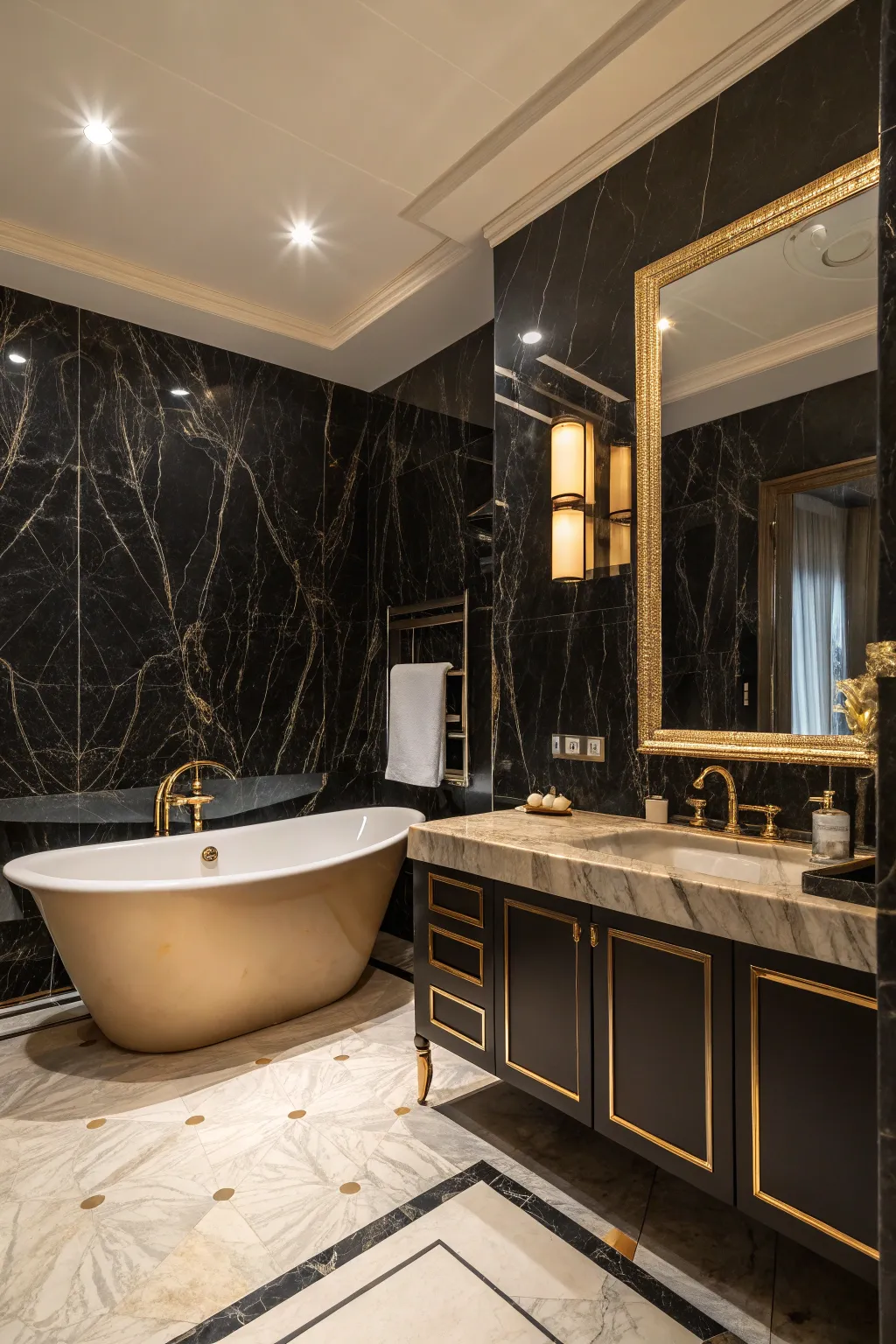 18+ Stylish Black and Tan Bathroom Ideas